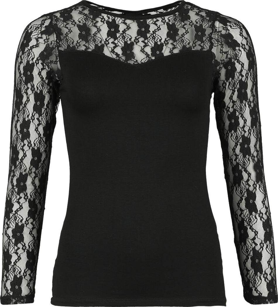 T-shirt manches longues  de Outer Vision - Montse - S à 4XL - pour Femme - noir - Outer Vision
