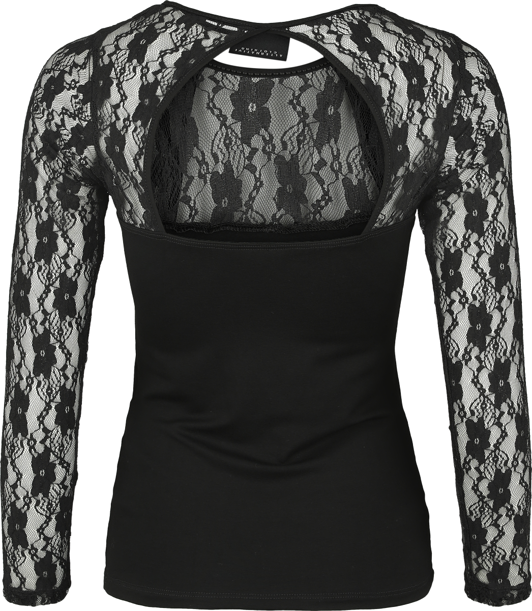 T-shirt manches longues  de Outer Vision - Montse - S à 4XL - pour Femme - noir - Outer Vision - View 2