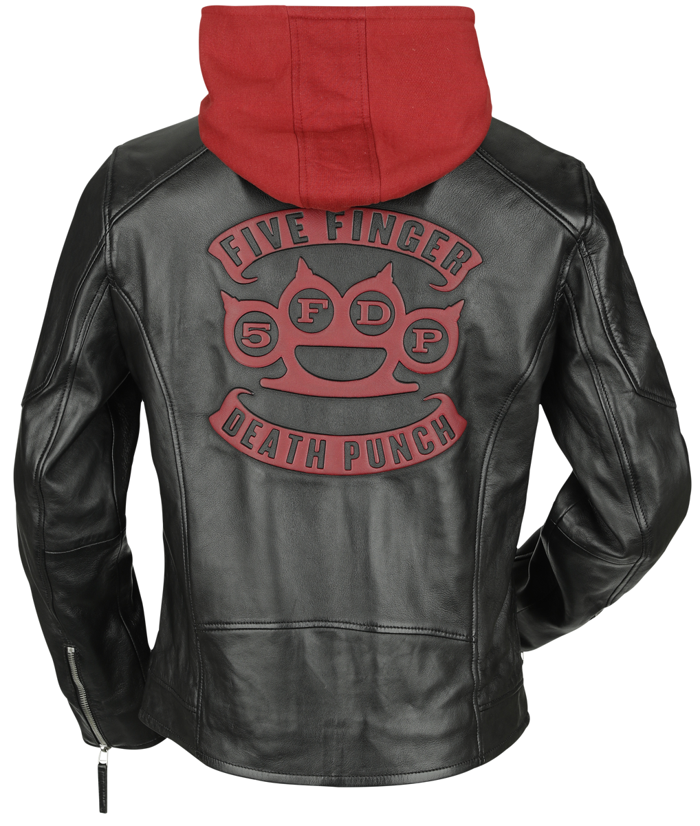 Veste en cuir  de Five Finger Death Punch - EMP Signature Collection - S à 3XL - pour Homme - noir/rouge foncé - Five Finger Death Punch - View 2