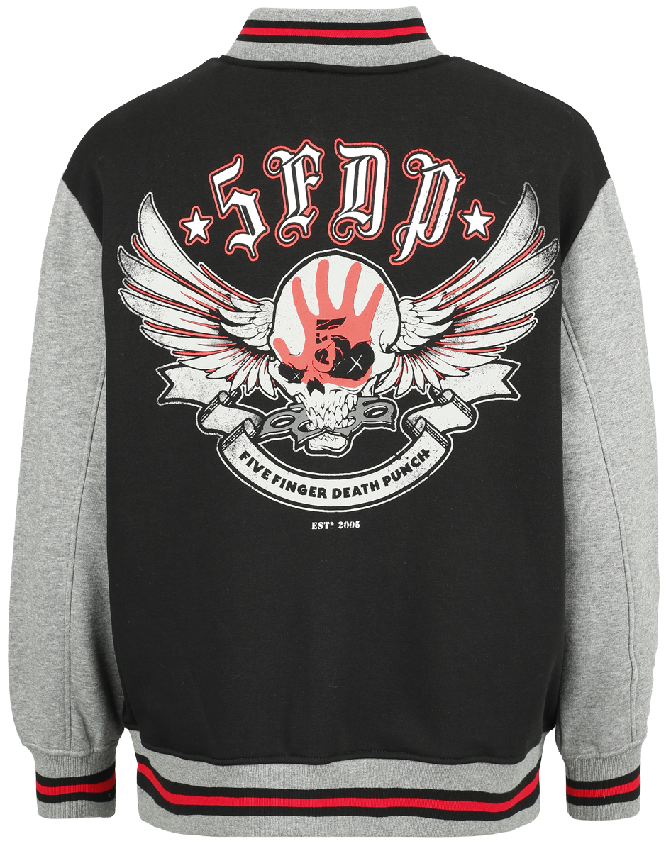 Veste Varsity  de Five Finger Death Punch - EMP Signature Collection - S à M - pour Femme - chiné noir/gris - Five Finger Death Punch - View 2