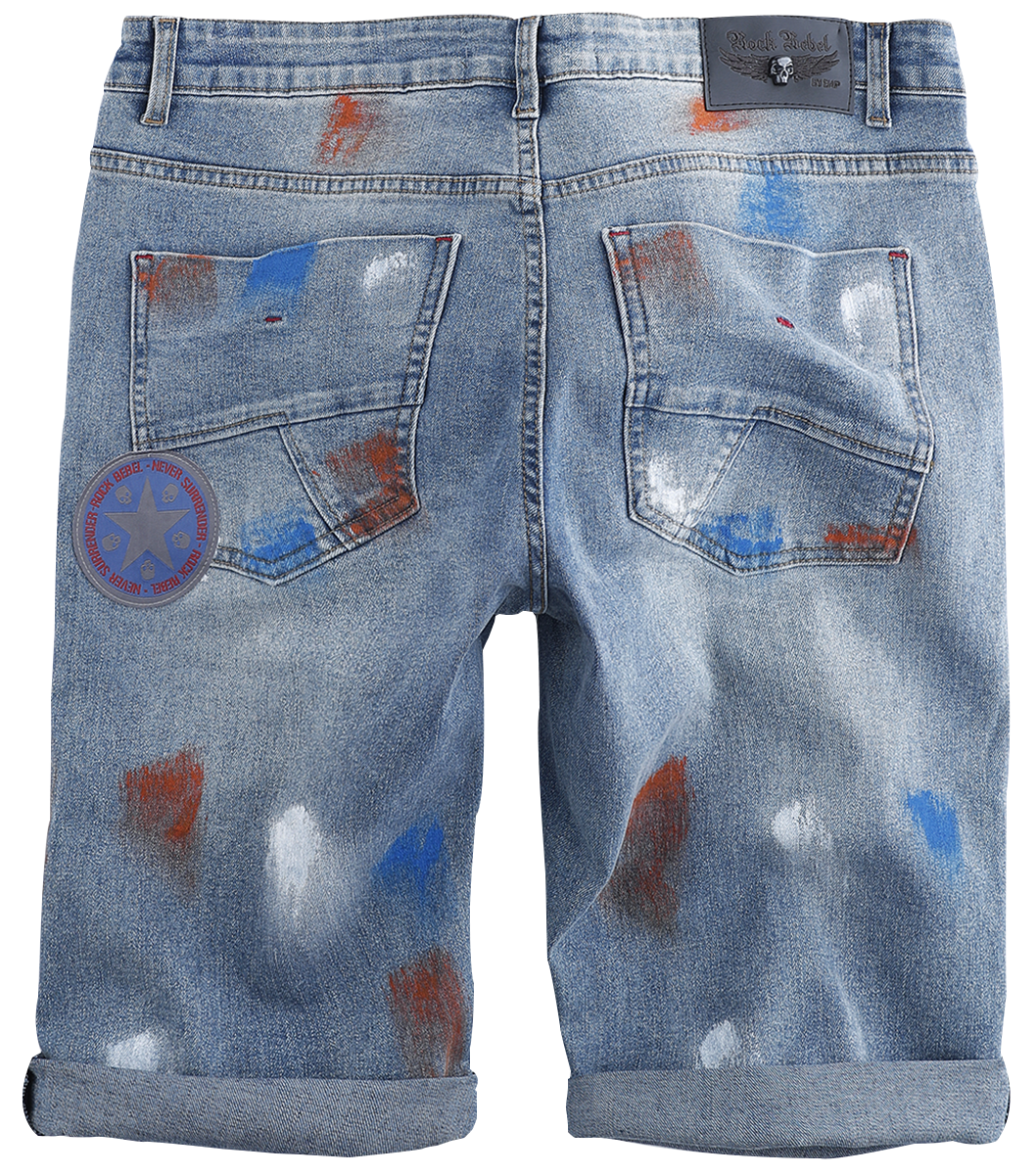 Short  de Rock Rebel by EMP - Short Délavé - 32 à 36 - pour Homme - bleu - Rock Rebel by EMP - View 2