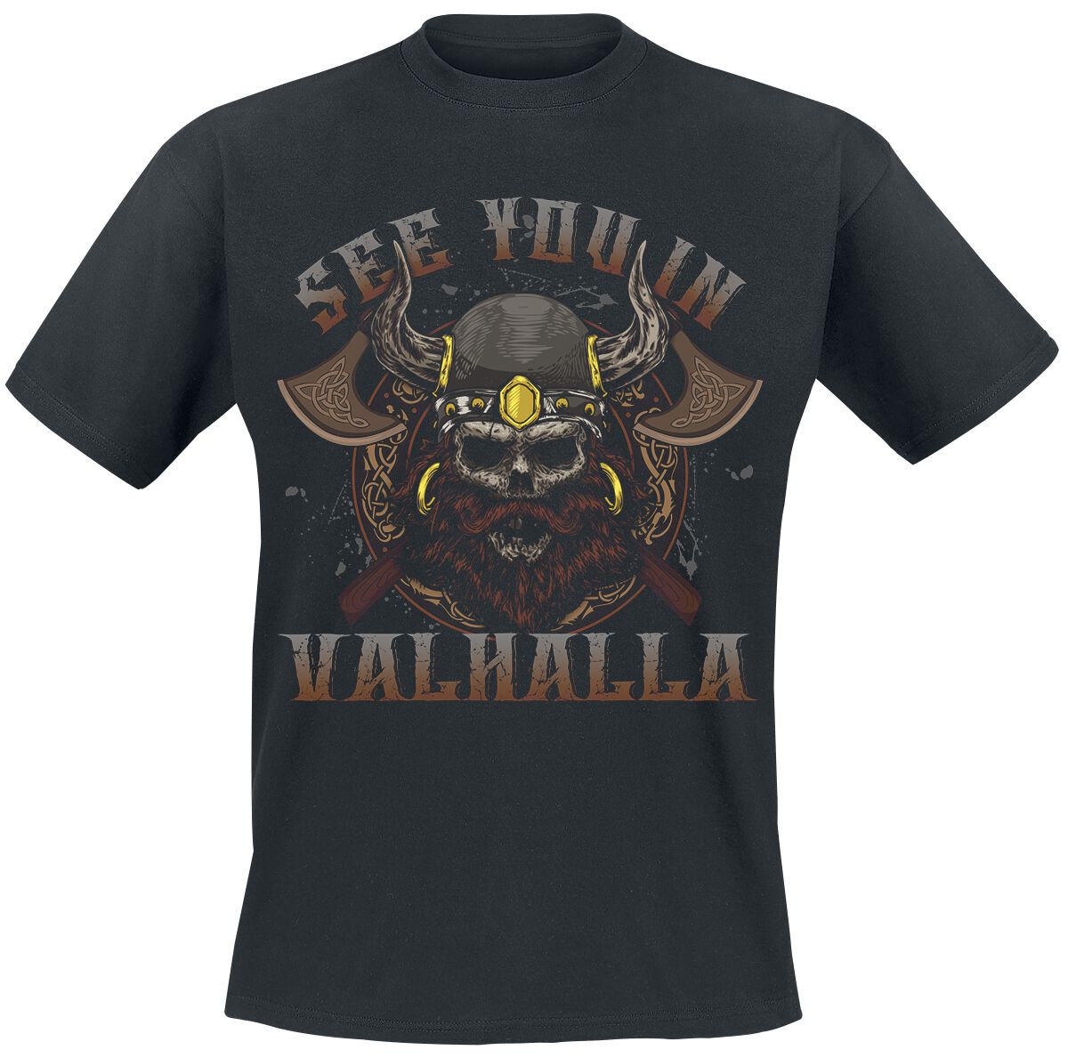 T-Shirt Manches courtes Fun de Slogans - See You In Valhalla - S à 4XL - pour Homme - noir - Slogans