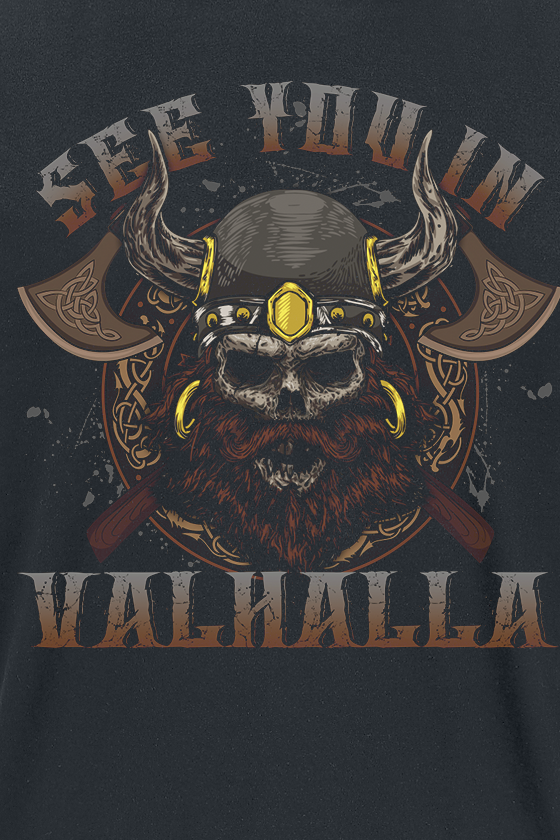 T-Shirt Manches courtes Fun de Slogans - See You In Valhalla - S à 4XL - pour Homme - noir - Slogans - View 2