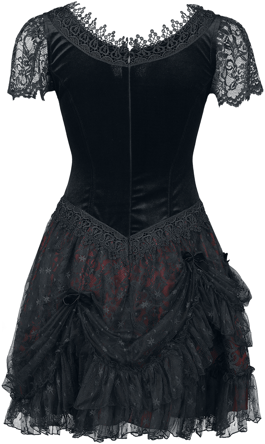 Robe courte Gothic de Sinister Gothic - Mini-robe - M à XL - pour Femme - noir/rouge - Sinister Gothic - View 2
