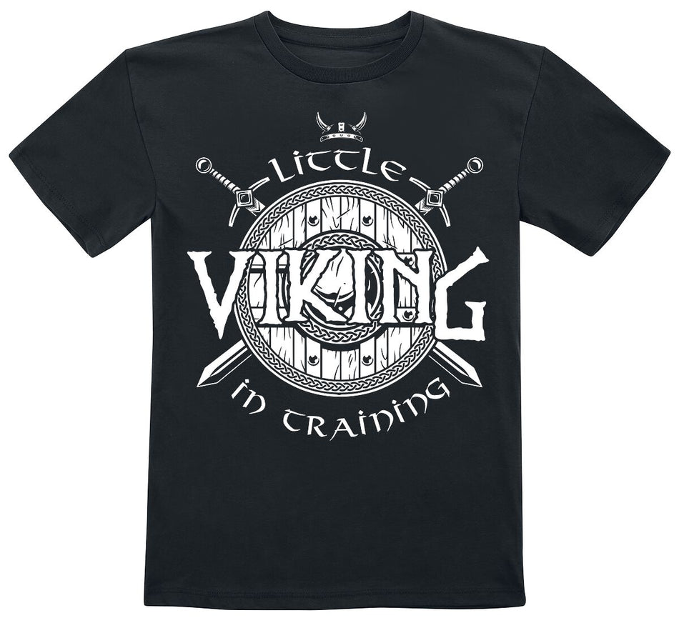 T-Shirt Manches courtes Fun de Slogans - Little Viking In Training - 116 à 164 - pour Enfants - noir - Slogans