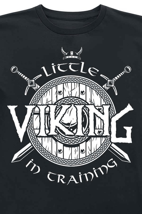 T-Shirt Manches courtes Fun de Slogans - Little Viking In Training - 116 à 164 - pour Unisexe - noir - Slogans - View 2