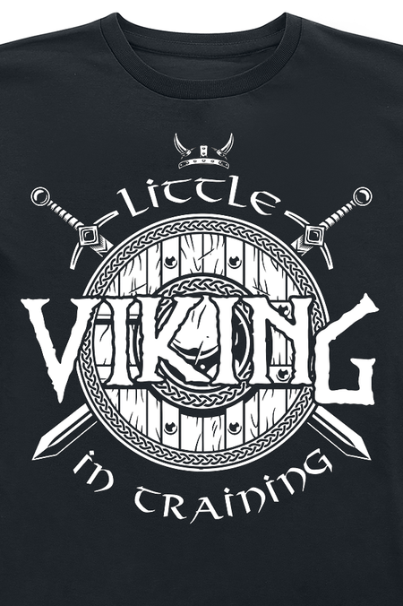 T-Shirt Manches courtes Fun de Slogans - Little Viking In Training - 116 à 164 - pour Unisexe - noir - Slogans - View 2