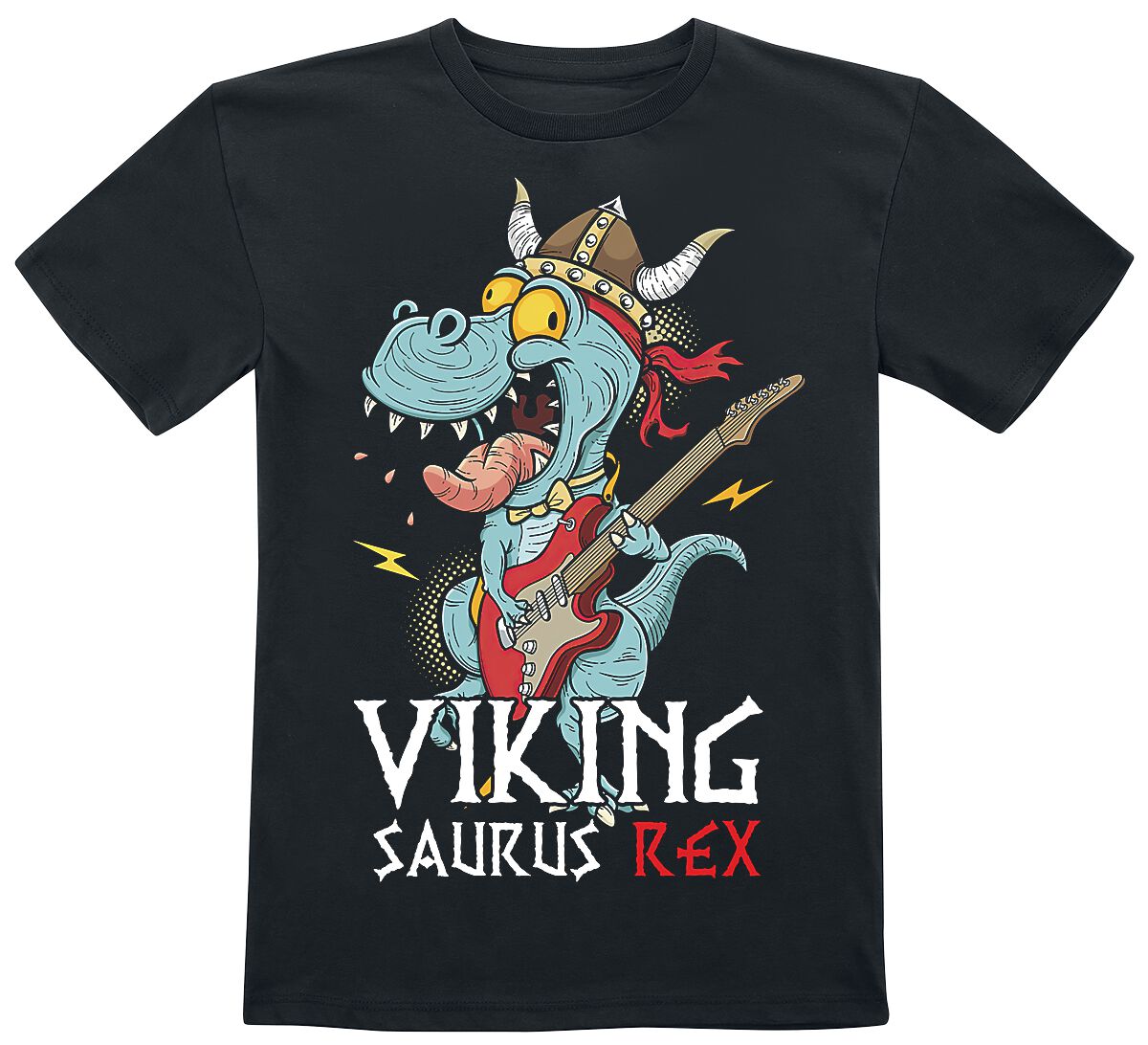 T-Shirt Manches courtes Fun de Tierisch - Viking Saurus Rex - 104 à 164 - pour Enfants - noir - Tierisch