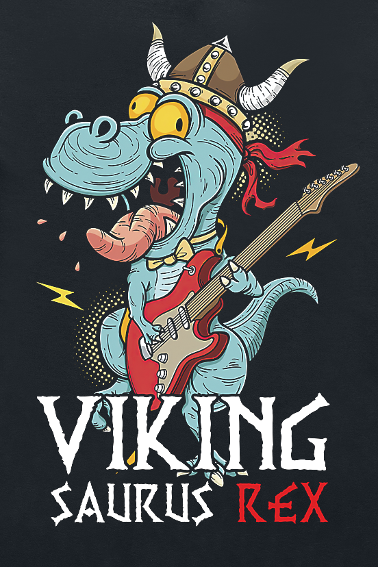 T-Shirt Manches courtes Fun de Tierisch - Viking Saurus Rex - 104 à 164 - pour Enfants - noir - Tierisch - View 2
