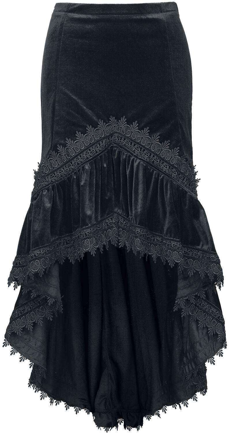 Jupe mi-longue Gothic de Sinister Gothic - Jupe Asymétrique - XS à XXL - pour Femme - noir - Sinister Gothic