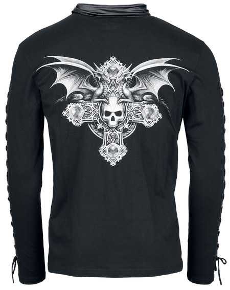 T-shirt manches longues Gothic de Gothicana by EMP - Gothicana X Anne Stokes - Haut manches longues - L - pour Homme - noir - Gothicana by EMP - View 2