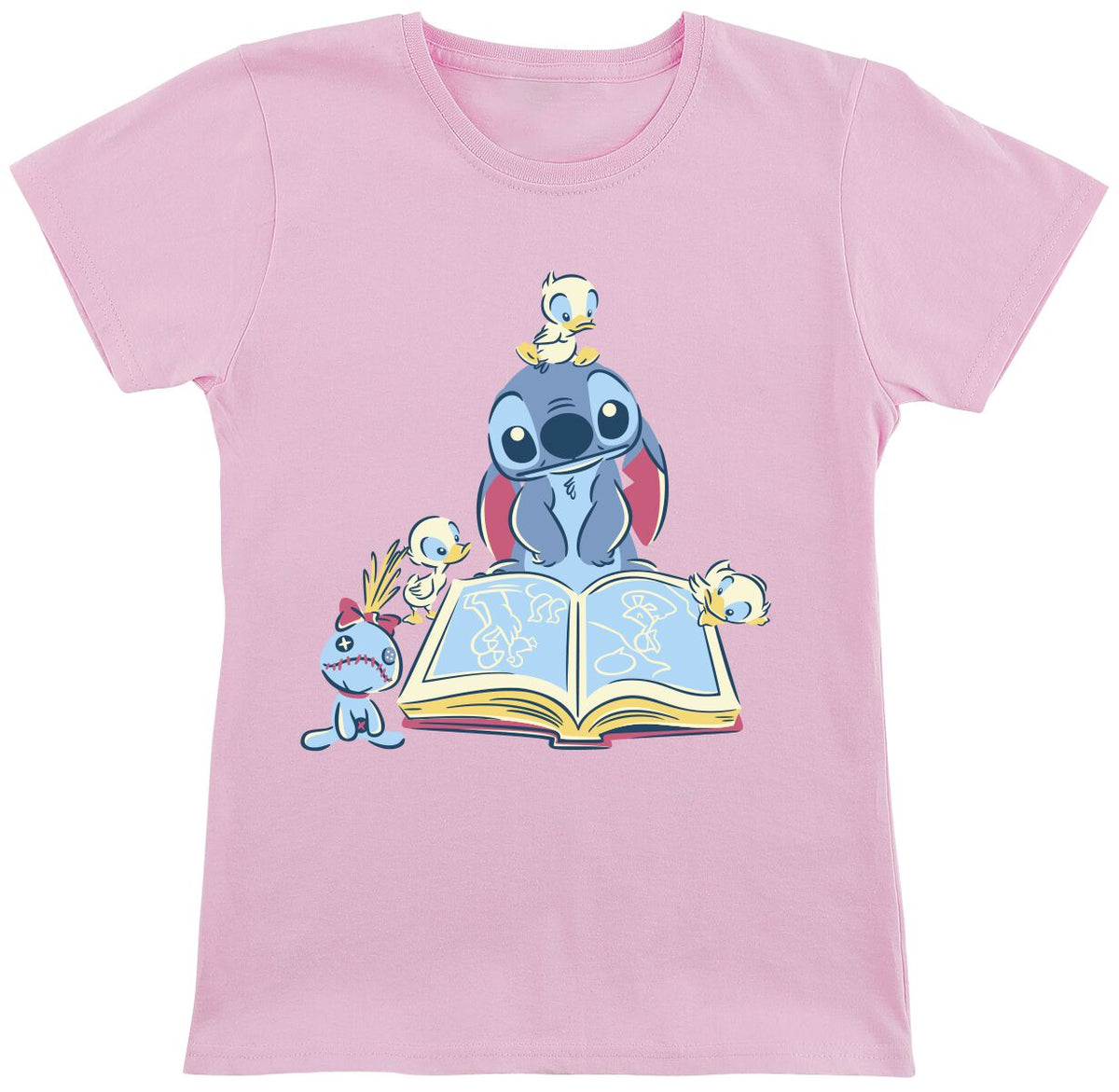 T-shirt Disney de Lilo & Stitch - Enfants - Lecture - 116 à 152 - pour Enfants - rose clair - Lilo & Stitch
