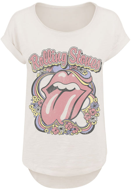 T-Shirt Manches courtes  de The Rolling Stones - Floral Wreath - S à XXL - pour Femme - blanc cassé - The Rolling Stones