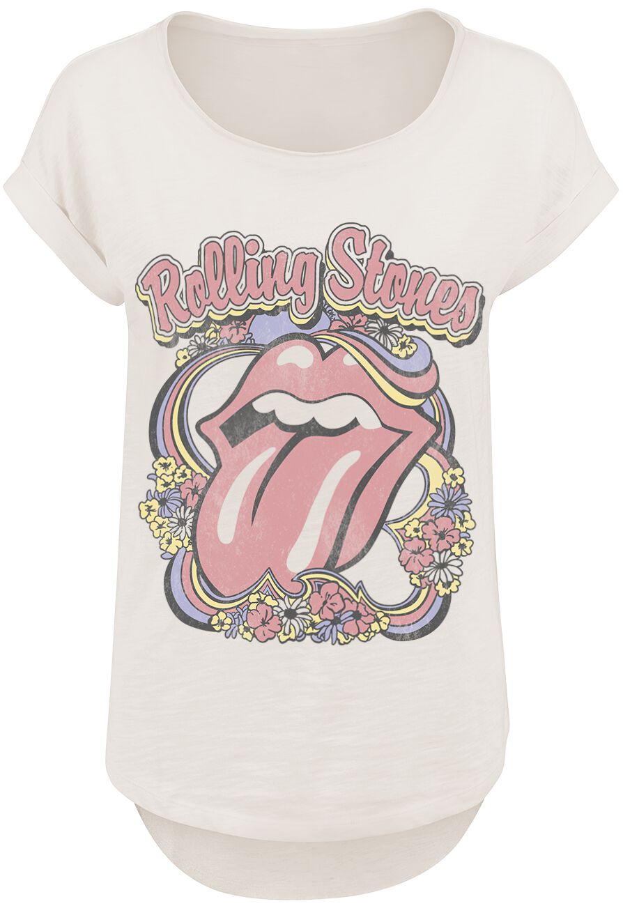 T-Shirt Manches courtes  de The Rolling Stones - Floral Wreath - S à XXL - pour Femme - blanc cassé - The Rolling Stones