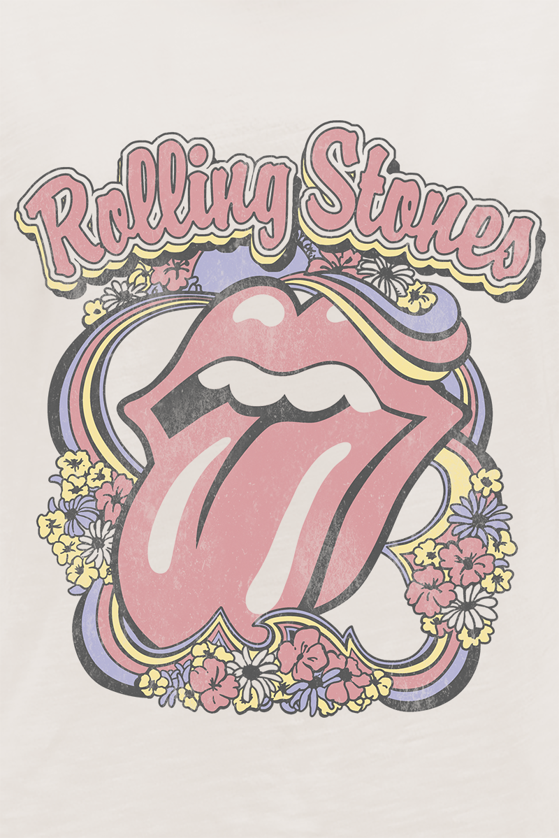 T-Shirt Manches courtes  de The Rolling Stones - Floral Wreath - S à XXL - pour Femme - blanc cassé - The Rolling Stones - View 2