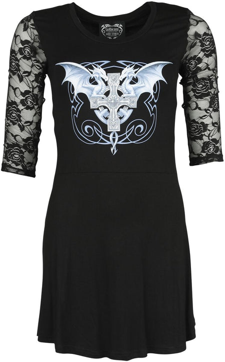 T-shirt manches longues Gothic de Gothicana by EMP - Gothicana X Anne Stokes - Haut manches longues - S à L - pour Femme - noir - Gothicana by EMP