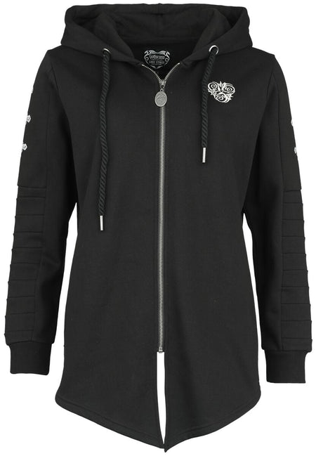 Sweat-shirt zippé à capuche Gothic de Gothicana by EMP - Gothicana X Anne Stokes - Veste à capuche - S à M - pour Femme - noir - Gothicana by EMP
