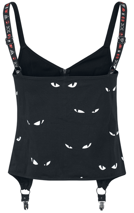 Top Gothic de Gothicana by EMP - Gothicana AOP Cat Top - L à XXL - pour Femme - noir - Gothicana by EMP - View 2