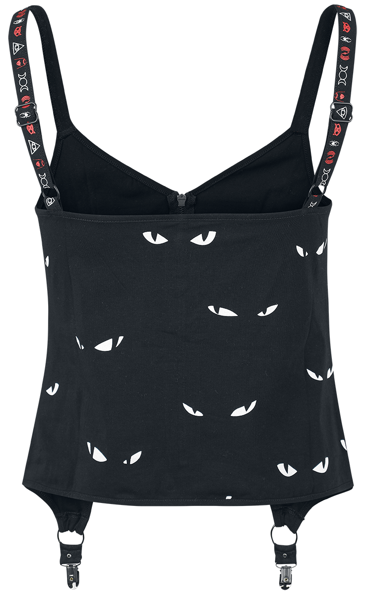 Top Gothic de Gothicana by EMP - Gothicana AOP Cat Top - L à XXL - pour Femme - noir - Gothicana by EMP - View 2