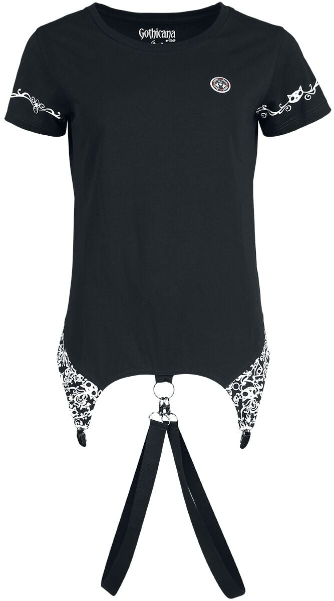 T-Shirt Manches courtes Gothic de Gothicana by EMP - Gothicana - T-Shirt avec Sangles - S à XL - pour Femme - noir - Gothicana by EMP