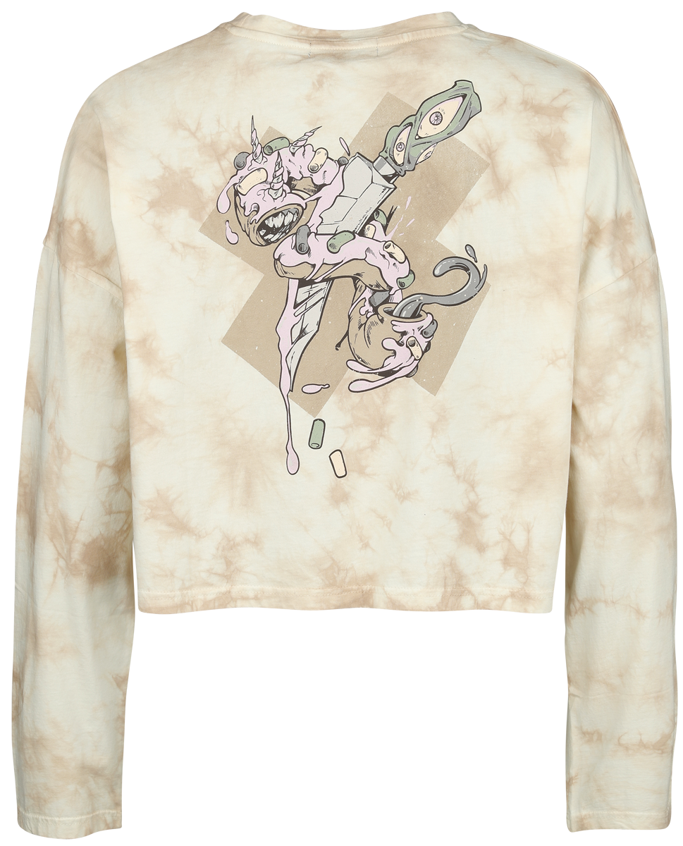 T-shirt manches longues  de RED by EMP - Haut manches longues court tie-dye - M à XXL - pour Femme - beige - RED by EMP - View 2