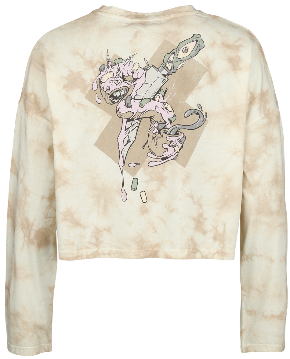 T-shirt manches longues  de RED by EMP - Haut manches longues court tie-dye - M à XXL - pour Femme - beige - RED by EMP - View 2