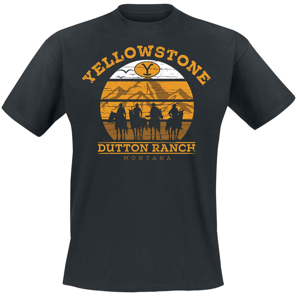 T-Shirt Manches courtes  de Yellowstone - Cowboys - S à XXL - pour Homme - noir - Yellowstone