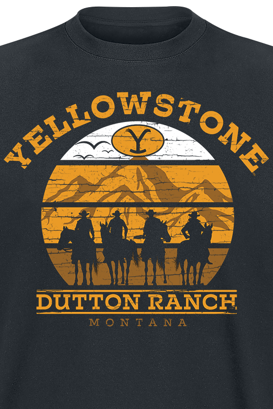 T-Shirt Manches courtes  de Yellowstone - Cowboys - S à XXL - pour Homme - noir - Yellowstone - View 2