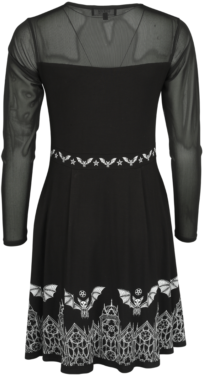 Robe courte Gothic de Gothicana by EMP - Robe en mesh avec chauve-souris - S à XL - pour Femme - noir - Gothicana by EMP - View 2