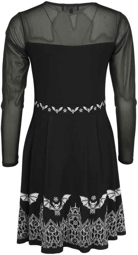 Robe courte Gothic de Gothicana by EMP - Robe en mesh avec chauve-souris - S à XL - pour Femme - noir - Gothicana by EMP - View 2