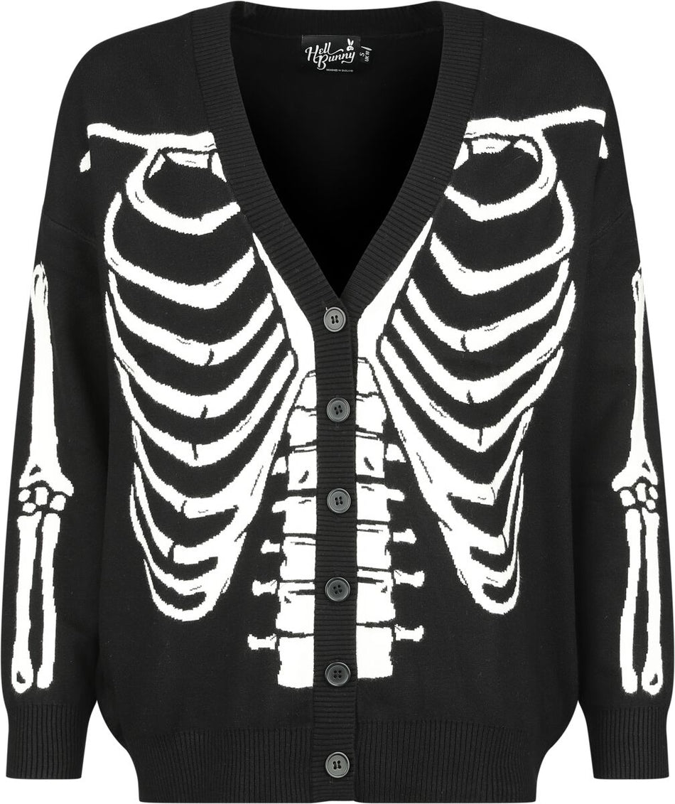 Gilets & Ponchos Rockabilly de Hell Bunny - Skeleton - Gilet - S à 4XL - pour Femme - noir/blanc - hell bunny