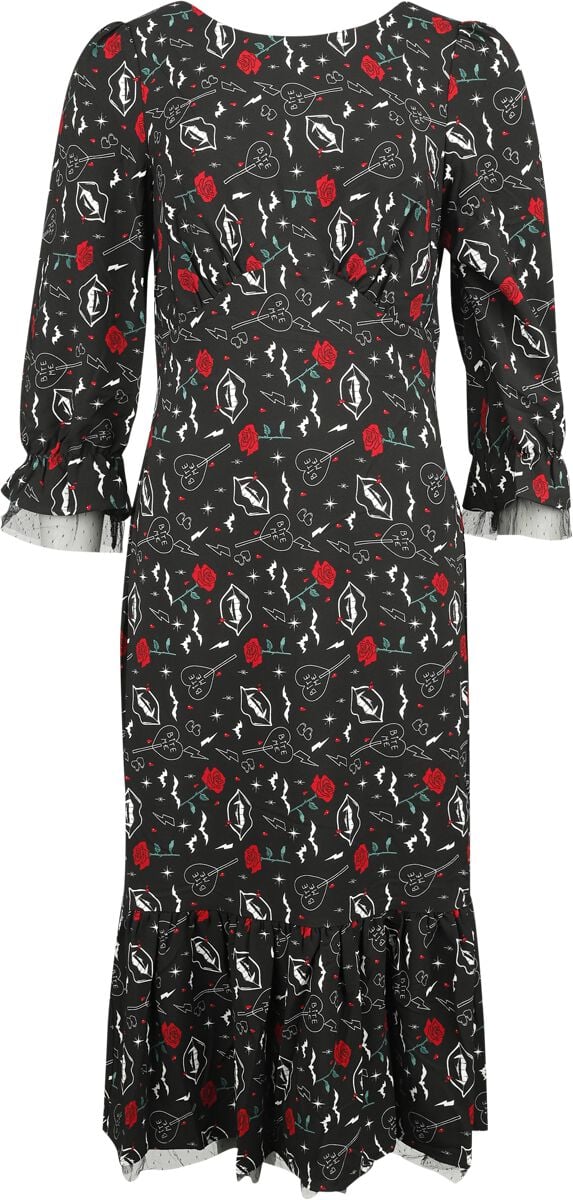 Robe longue Rockabilly de Hell Bunny - Lilth - Robe Longue - XS à M - pour Femme - multicolore - hell bunny