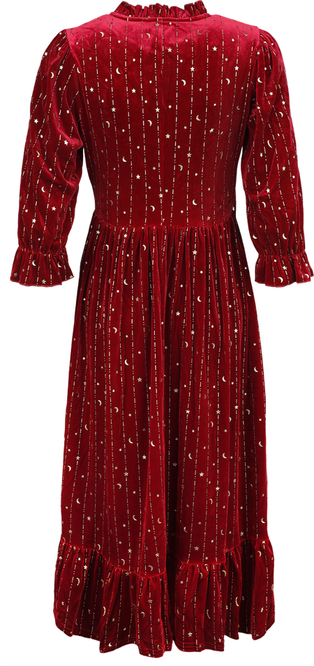 Robe longue Rockabilly de Hell Bunny - Galactica - Robe - XS à M - pour Femme - rouge - hell bunny - View 2