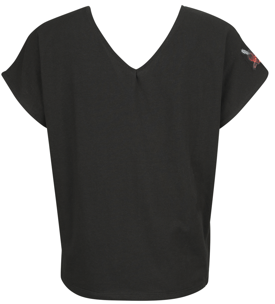 T-Shirt Manches courtes  de Black Premium by EMP - T-shirt col en V - S à M - pour Femme - noir - Black Premium by EMP - View 2