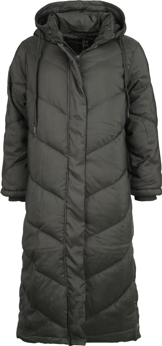 Manteaux Rockabilly de QED London - Manteau Matelassé Mi-Long - XS à L - pour Femme - noir - QED London