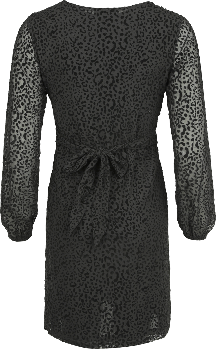 Robe courte Rockabilly de QED London - Robe Courte Velours Léopard - XS à S - pour Femme - noir - QED London - View 2