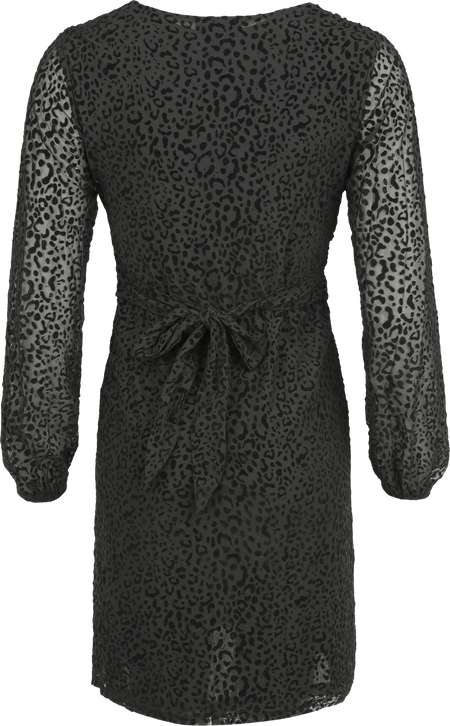 Robe courte Rockabilly de QED London - Robe Courte Velours Léopard - XS à S - pour Femme - noir - QED London - View 2