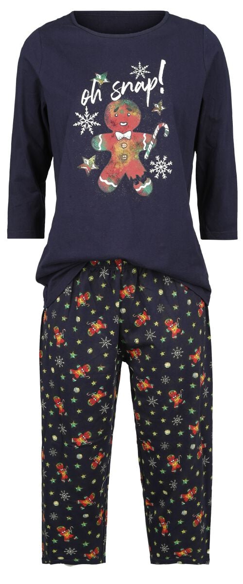 Pyjama  de Full Volume by EMP - Pyjama avec imprimé Bonhomme de Pain d'épices - S à XXL - pour Femme - bleu - Full Volume by EMP