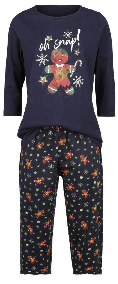 Pyjama  de Full Volume by EMP - Pyjama avec imprimé Bonhomme de Pain d'épices - S à XXL - pour Femme - bleu - Full Volume by EMP