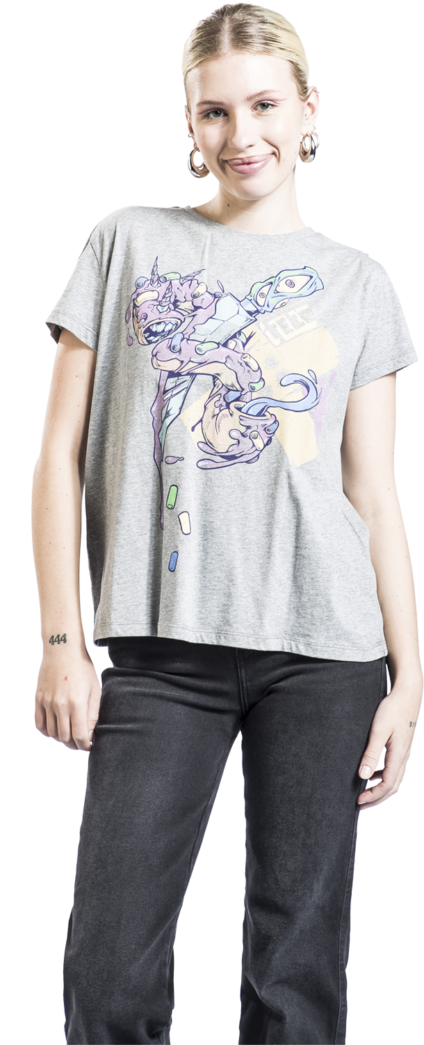 T-Shirt Manches courtes  de RED by EMP - T-shirt avec monstre donut - S à XL - pour Femme - gris - RED by EMP - View 2