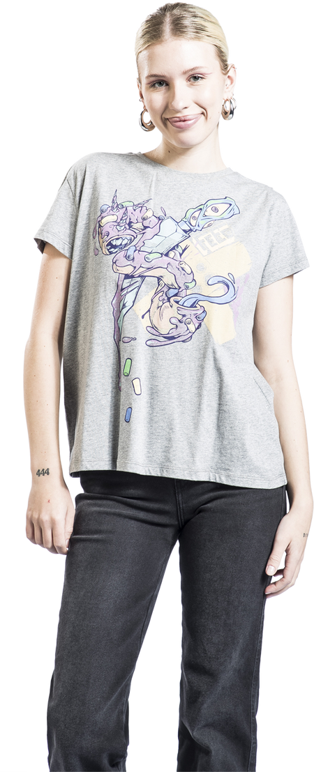 T-Shirt Manches courtes  de RED by EMP - T-shirt avec monstre donut - S à XL - pour Femme - gris - RED by EMP - View 2