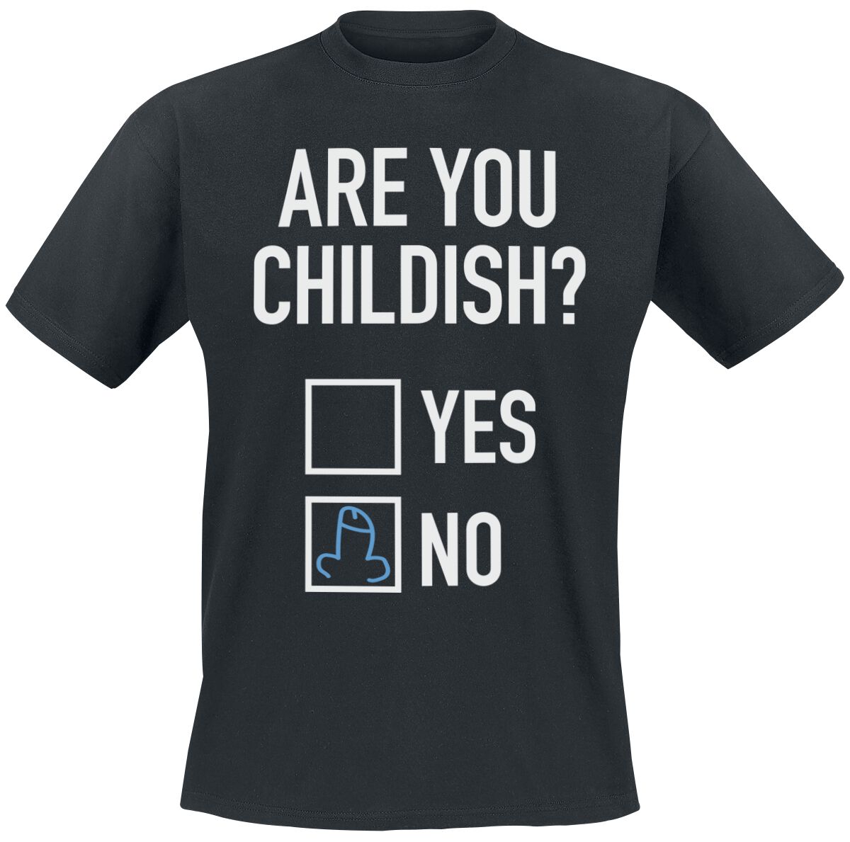 T-Shirt Manches courtes Fun de Slogans - Are You Childish - S à XXL - pour Homme - noir - Slogans