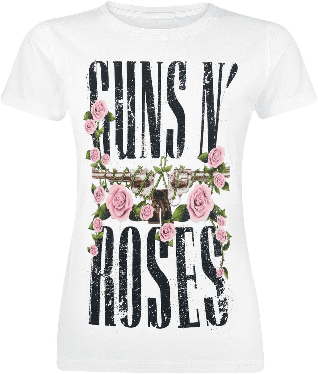 T-Shirt Manches courtes  de Guns N' Roses - Big Guns - S à XXL - pour Femme - blanc - Guns N' Roses