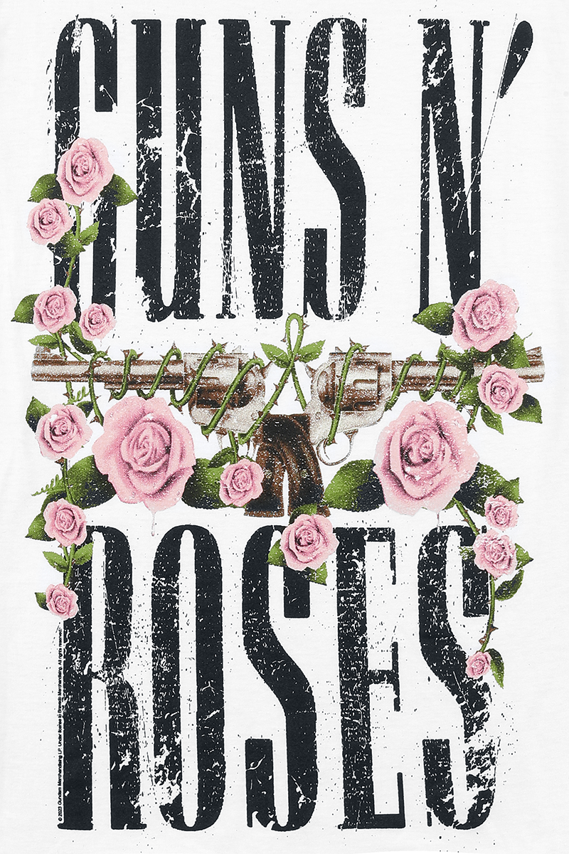 T-Shirt Manches courtes  de Guns N' Roses - Big Guns - S à XXL - pour Femme - blanc - Guns N' Roses - View 2