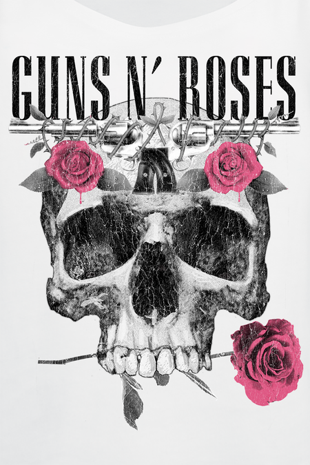 Top  de Guns N' Roses - Flower Skull - S à XL - pour Femme - blanc - Guns N' Roses - View 2