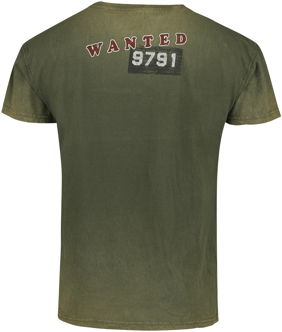 T-Shirt Manches courtes  de Looney Tunes - Wile E. Coyote - Wanted - S à XXL - pour Homme - vert - Looney Tunes - View 2