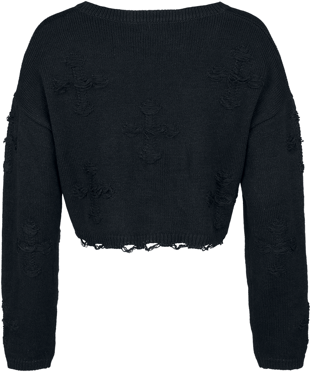 Pull tricoté  de Banned Alternative - Pull Onyx Bow - S à 4XL - pour Femme - noir - Banned Alternative - View 2