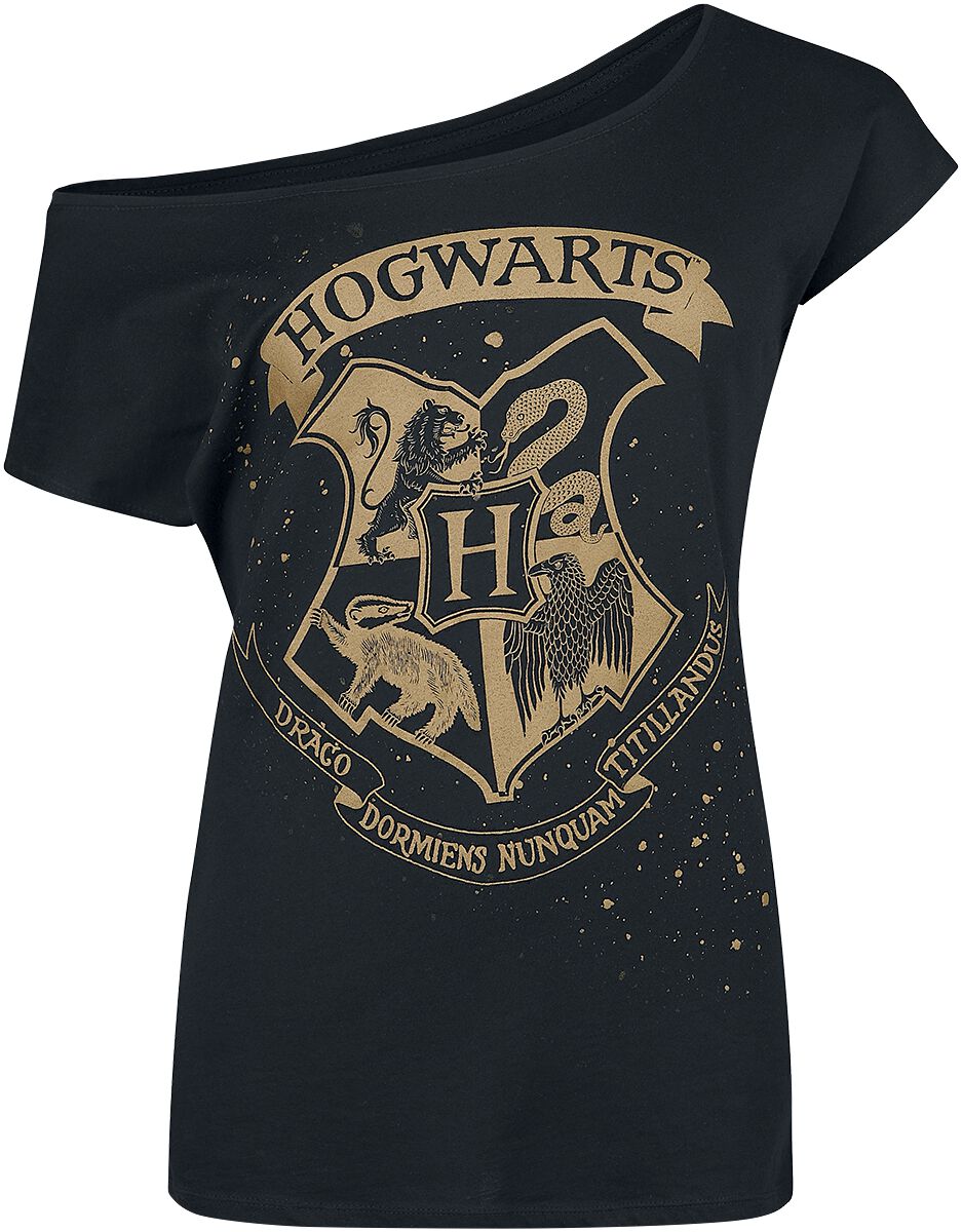T-Shirt Manches courtes  de Harry Potter - Blason Poudlard - S à XXL - pour Femme - noir - Harry Potter