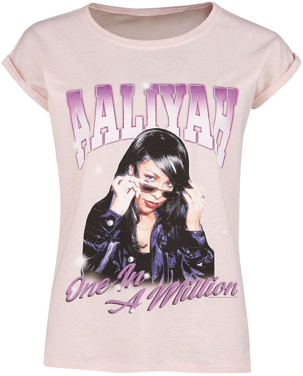 T-Shirt Manches courtes  de Aaliyah - One In A Million - S à XL - pour Femme - rose clair - Aaliyah