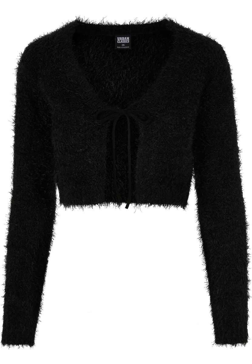 Gilets & Ponchos  de Urban Classics - Gilet Court Plumes Noué - S à 3XL - pour Femme - noir - Urban Classics
